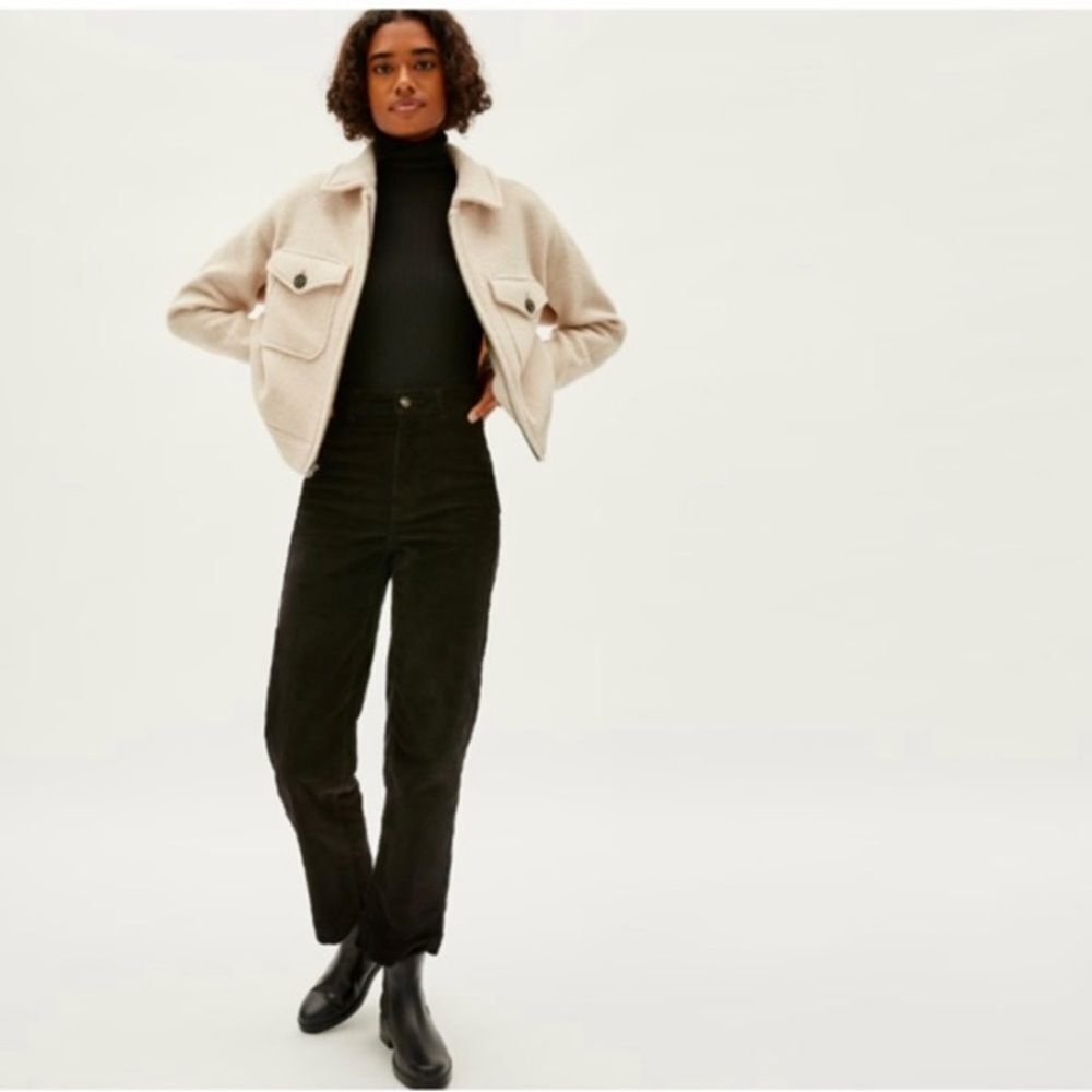EVERLANE The Baby Cord Relaxed Straight Pant in Black Size 4